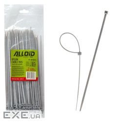 Стяжка Alloid 3.6х200мм, пластик, 100шт./уп., сірий (PC-36200G)