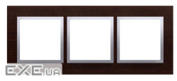 Рамка Premium NATURE 3x, дерево серебряное венге (DRN3/84)