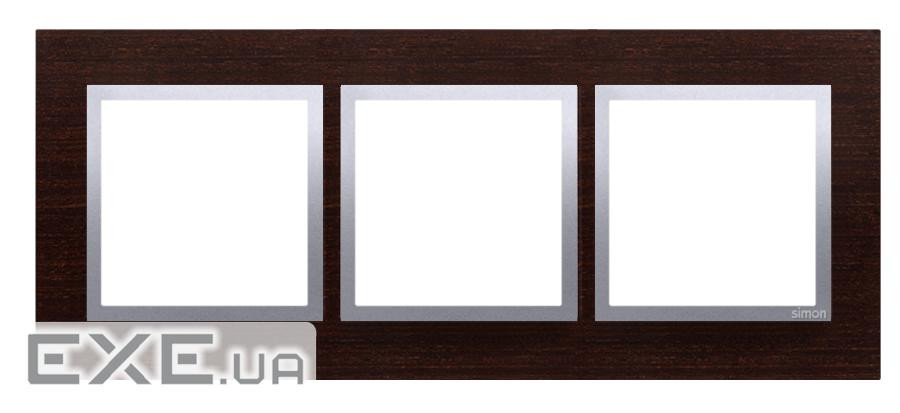Рамка Premium NATURE 3x, дерево серебряное венге (DRN3/84)
