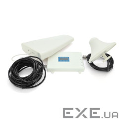 Комплект підсилювач GSM304-3G-4G 900 / 1800 / 2100МГц. Підсилювач тридіапазонний, антена прийому 10м