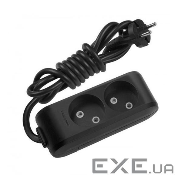 Подовжувач Panasonic X-tendia 2 гнізда, 3 м, з захистними шторками, чорний (WLTB02232BL-UA) (WLTB02232BL-UA)