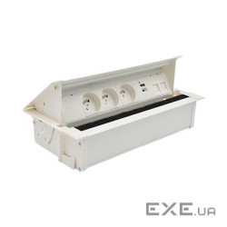 Розет блок S487: 3x250В Schuko, зар пристр 1xUSB-CC, 2xRJ45 Keystone, білий (48730F30BK00000-33)