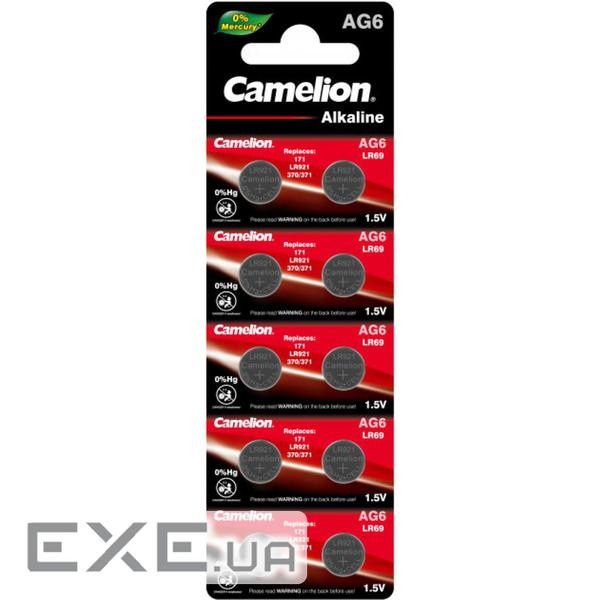 Батарейка AG6 / LR920 / LR69 / V6GA Alkaline * 10 Camelion (AG6-BP10)