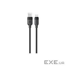Дата кабель USB 2.0 AM to USB-C 1.2m 3A TPE black Acefast (6974316283812)