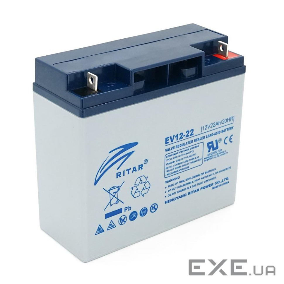 Тягова акумуляторна батарея RITAR EV12-22,12V 22Ah, L5 ( 181 х 77 х 170 ), Q4 (EV12-22 L5)