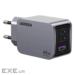 Зарядний пристрій UGREEN X755 Nexode Pro 65W 1xUSB-A, 2xUSB-C, PD3.0, QC3.0 GaN Wall Charg (25871)
