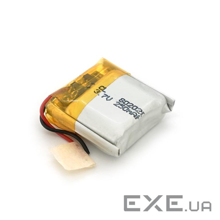 Літій-полімерний акумулятор 8*20*20mm (Li-ion 3.7В 250мА&middot,год) (802020) ) (802020)