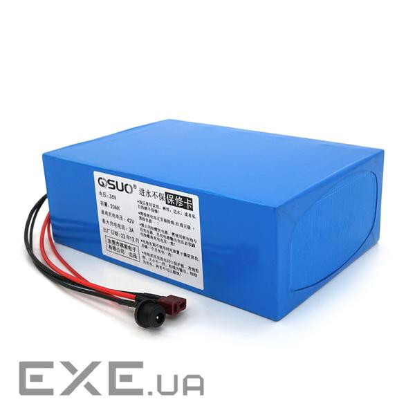 Акумуляторна батарея літієва QiSuo 36V 20A з елементами Li-ion 18650, DC: 5.5x2.1мама + ро (QS-3620) (QS-3620)