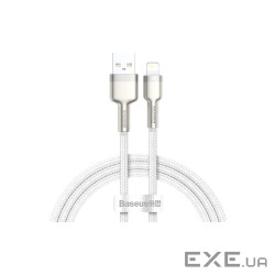 Дата кабель USB 2.0 AM to Lightning 2.0m Cafule Series Metal 2.4A White Baseus (CALJK-B02)