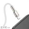 Дата кабель USB 2.0 AM to Lightning 2.0m Cafule Series Metal 2.4A White Baseus (CALJK-B02)