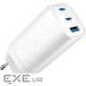 Зарядний пристрій Gembird USB-A + 2xType-C (PD18W + QC3.0 27W) white (TA-UC-PDQC65-01-W)