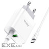 Мережевий зарядний пристрій HOCO C80A Rapido PD20W+QC3.0 charger set (Type-C TO Type (6931474740533)