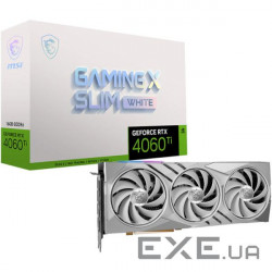 Відеокарта MSI GeForce RTX 4060 Ti Gaming X Slim 16G White (4060TI GAM X SLIM WH 16G)