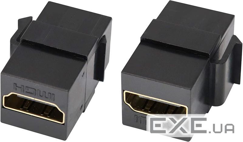 Перехідник моніторний HDMI F/F (Keystone),адаптер 4K@60Hz прямий,чорний (62.09.8361-1) (62.09.8361-1)