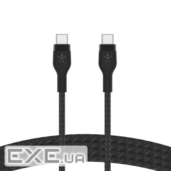 Кабель Belkin USB-C - USB-C, BRAIDED SILICONE, 1m, black (CAB011BT1MBK)