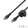 Кабель Belkin USB-C - USB-C, BRAIDED SILICONE, 1m, black (CAB011BT1MBK)