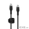 Кабель Belkin USB-C - USB-C, BRAIDED SILICONE, 1m, black (CAB011BT1MBK)