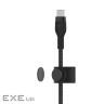 Кабель Belkin USB-C - USB-C, BRAIDED SILICONE, 1m, black (CAB011BT1MBK)