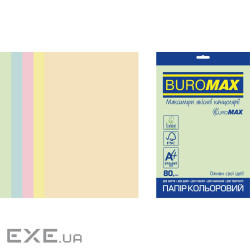 Папір Buromax А4, 80g, PASTEL, 5colors, 20sh EUROMAX (BM.2721220E-99)