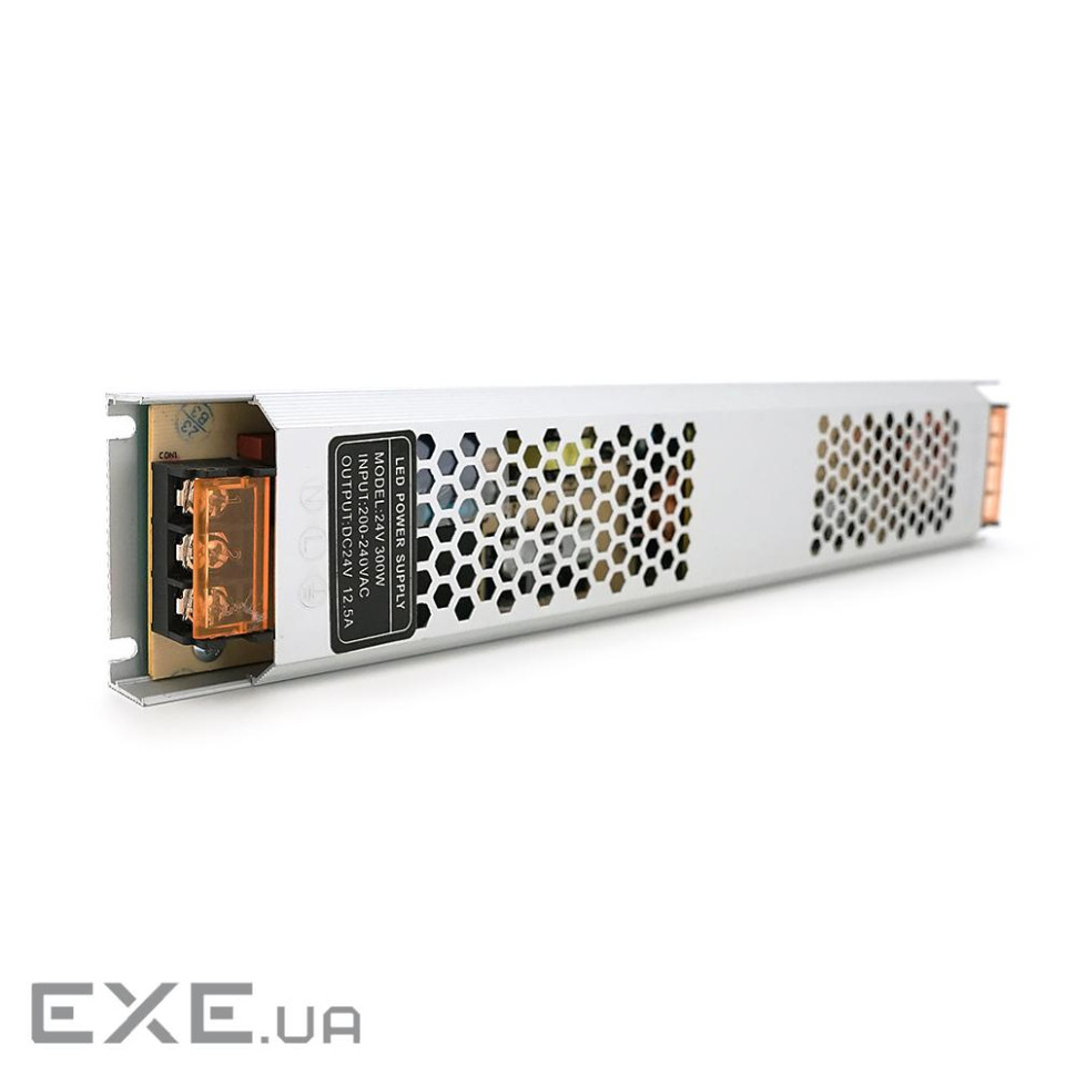 Імпульсний блок живлення 24В 12.5А (300Вт) перфорований SLIM (LPS-24-300)