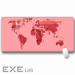 Килимок 300 * 700 тканинної Карта світу з бічної прошивкою, товщина 2 мм, колір Pink, Паке (SJDT-08) (SJDT-08)