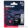 Карта пам'яті PATRIOT 64 GB microSDXC UHS-I U3 V30 A1 EP + SD adapter (PEF64GEP31MCX)