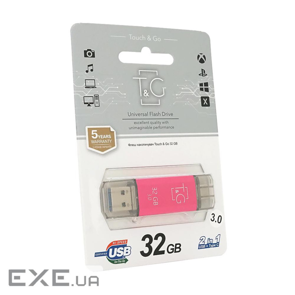 Флеш-накопичувач T&G 009 Star F, USB 3.0+Type-C, 32GB, Metal, Bli (T& (T& (T&G 009 Star F3 / 32)