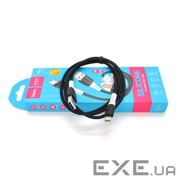 Кабель Hoco X82 silicone, Micro-USB, 2.4A, Black, Довжина 1м , BOX (Hoco X82B-M)