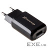 Зарядний пристрій Grand-X CH-15UMB (5V/2,1A + DC cable 2,4А USB -> Micro USB 1m) Black