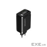 Зарядний пристрій Canyon 1xUSB-C PD65W + 1xUSB QC3.0 + cable USB-C to USB-C black (CNS-CURC65ACB)