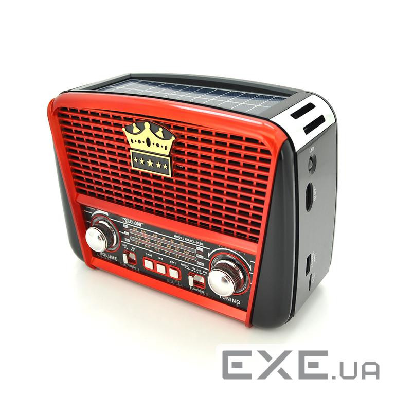Радіоприймач GOLON RX455S, LED, 6W, AM / FM радіо, Вхід microSD, USB, живлення від 220+АКБ+2*LR20, к