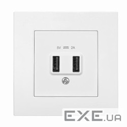Розетка Panasonic Arkedia Slim USB 5В-2А, біла (WNTC02312WH-UA)