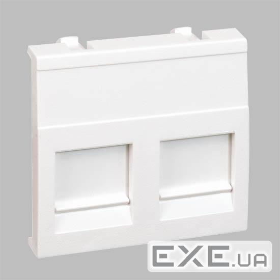 Модуль 45х45мм прямой для 2xRJ45 PANDUIT со шторками, серебристый (KB69/8)