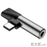 Перехідник USB-C M to USB-C F + 3.5mm F black Baseus (CATL41-01)