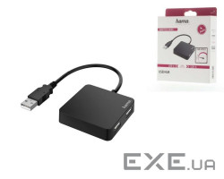 USB хаб HAMA USB 2.0 Black 4-port (00200121)