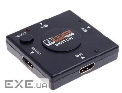 Перехідник моніторний HDMI 3x1 (Switch),Selector 1080p ручний Pas,чорний (78.01.4350-1) (78.01.4350-1)
