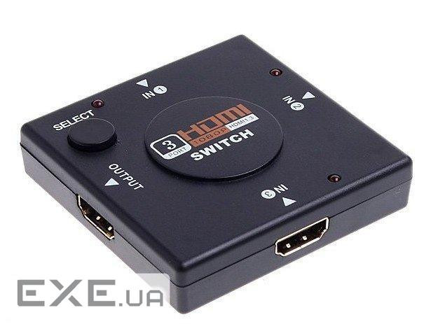 Перехідник моніторний HDMI 3x1 (Switch),Selector 1080p ручний Pas,чорний (78.01.4350-1) (78.01.4350-1)