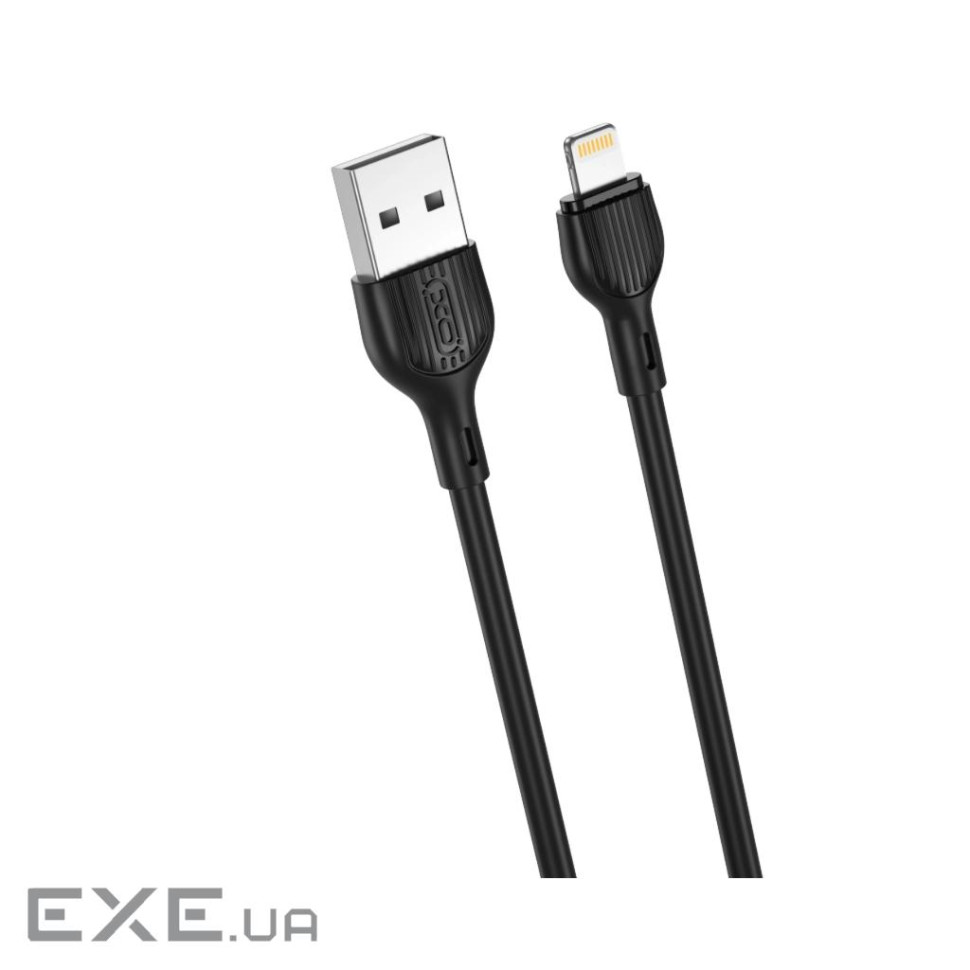 Дата кабель USB 2.0 AM to Lightning 2.0m 2.1A black XO (NB200-L2-BK)