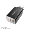 Зарядний пристрій Essager 2xUSB-C + 1xUSB PD67W QC4.0 FCP GaN black (ECT67W-LJB01-Z)