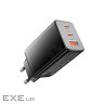 Зарядний пристрій Essager 2xUSB-C + 1xUSB PD67W QC4.0 FCP GaN black (ECT67W-LJB01-Z)