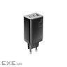 Зарядний пристрій Essager 2xUSB-C + 1xUSB PD67W QC4.0 FCP GaN black (ECT67W-LJB01-Z)
