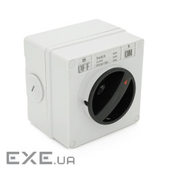 Вимикач зовнішнього монтажу, двосторонній висновок, IP65, AC:250V, 16A, Grey (YT-OMS250 / 16G) , IP65, AC:250V, 16A, Gre