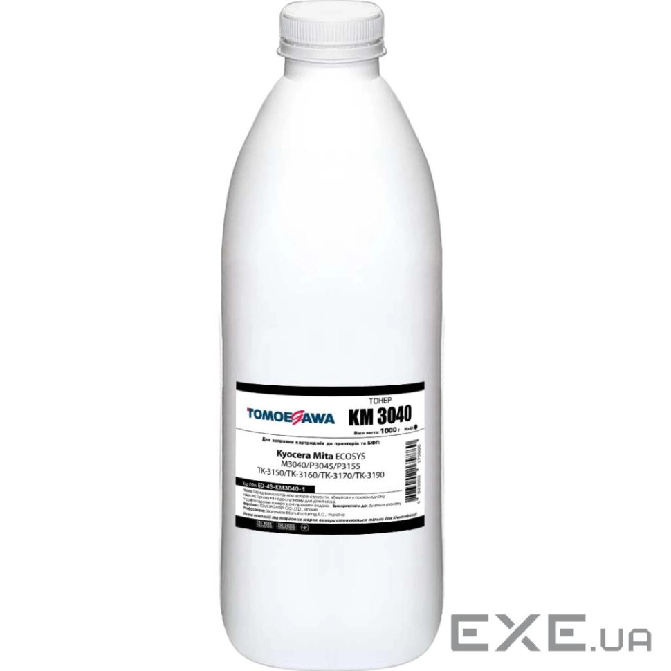 Тонер Kyocera ECOSYS M3040/M3540/P3045 1кг Black фасовка Tomoegawa (ED-43-KM3040-1)