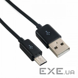 Дата кабель USB 2.0 AM to Micro 5P 2.0m Fabric Premium black REAL-EL (EL123500048)