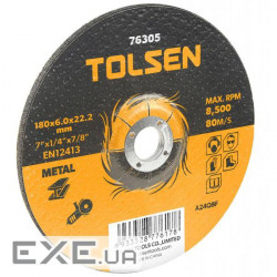 Коло зачистне Tolsen шліфувальне по металу 180х6.0*22.2мм (76305)