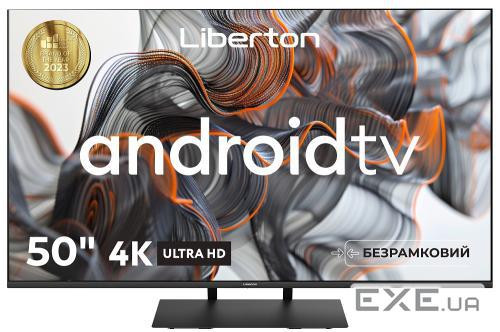Телевізор 50" Liberton LTV-50U01AT UltraHD 3840x2160 60Hz, Smart TV, DVB-T2, HDMI, USB, VESA 200x200