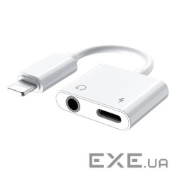Адаптер Remax RL-LA07 Concise 2-in-1 Lightning(M) to 3.5mm miniJack(F)/Lightning(F), (6972174150536)