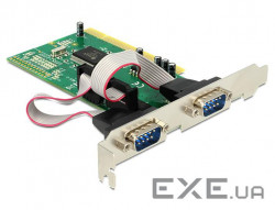 Перехідник обладнання PCI-COM (DB9) x2, ASIX, зелений (70.08.9003-1) (70.08.9003 green)
