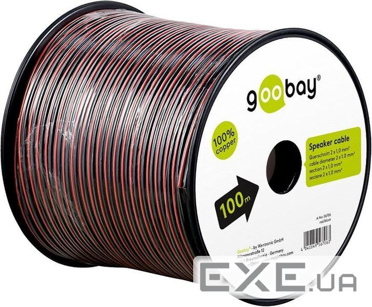 Кабель Goobay аудіо в бухті FreeEnd Audio, 100m 2x1.00mm Red/Black Cu (75.05.6706-3)
