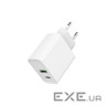 Зарядний пристрій Gembird USB-A + Type-C (PD20W + QC3.0 18W) white (TA-UC-PDQC20-01-W)